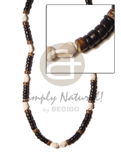 4-5mm black coco Pokalet  nassa white combination - Coco Necklace