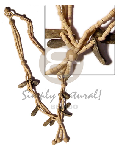 hand made 3 rows 2-3mm coco heishe Coco Necklace