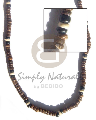 4-5 coco pukalet nat. brown  black & white - Coco Necklace