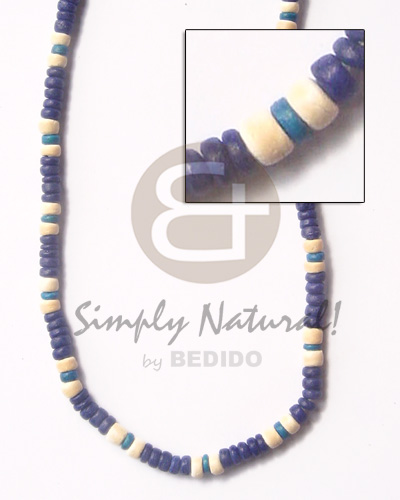 hand made 4-5 coco pukalet royal blu Coco Necklace