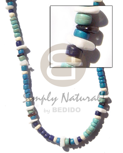 hand made 4-5 coco pukalet blue Coco Necklace
