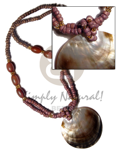 hand made 4-5mm nat brown coco pokalet Coco Necklace