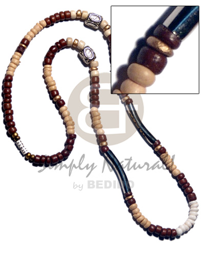 hand made 4-5mm coco pokalet natural and Coco Necklace