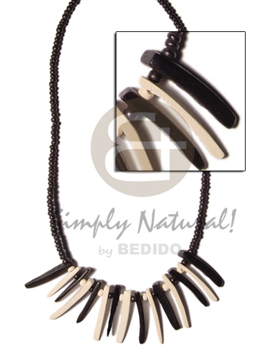 black & white 2-3 coco pokalet  matchingcoco indian stick accent - Coco Necklace
