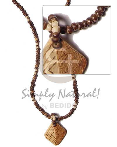 hand made Diamond 2 faced coco pendant Coco Necklace