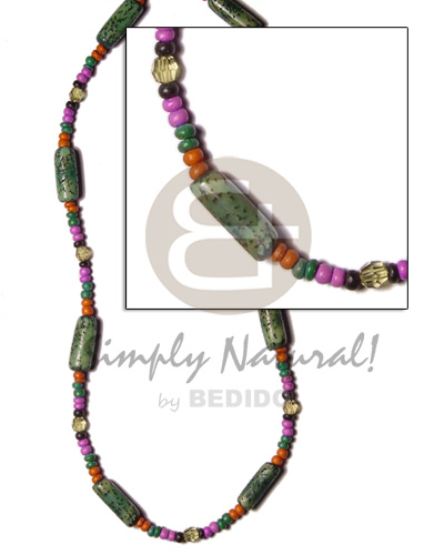 2-3mm coco pokalet orange lavender green Coco Necklace