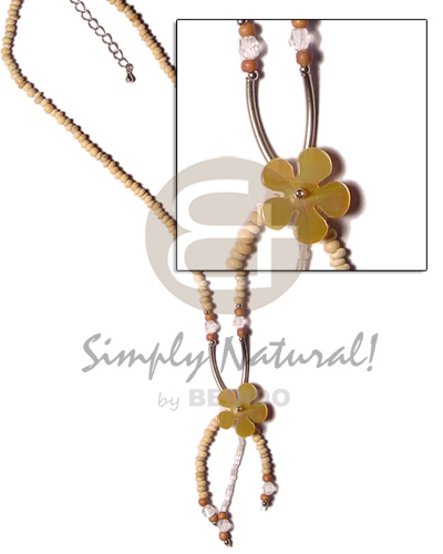 3 tassle 2-3 coco natural Coco Necklace