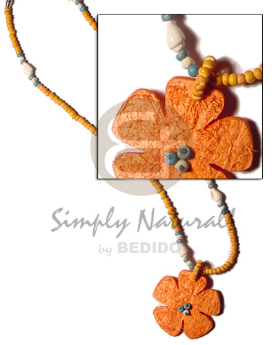 Orange coco pokalet 2-3mm Coco Necklace