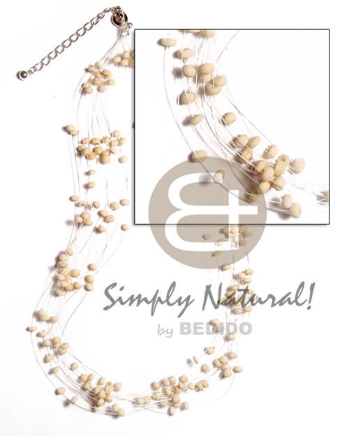 hand made 10 rows floating 2-3mm coco Coco Necklace