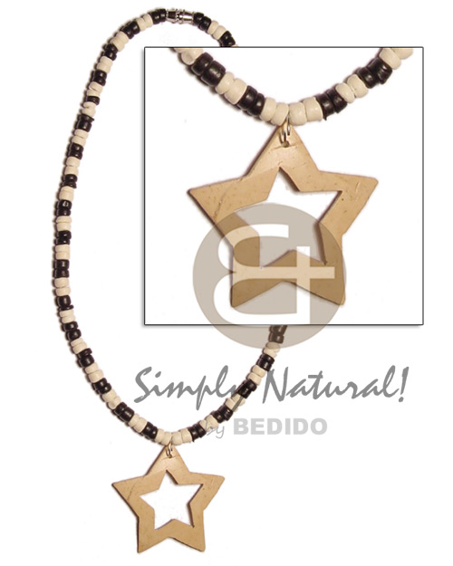 4-5mm black/bleach coco Pokalet  star coco pendant - Coco Necklace