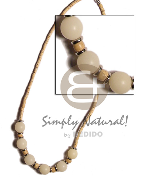 hand made 2-3 coco heishe natural white Coco Necklace