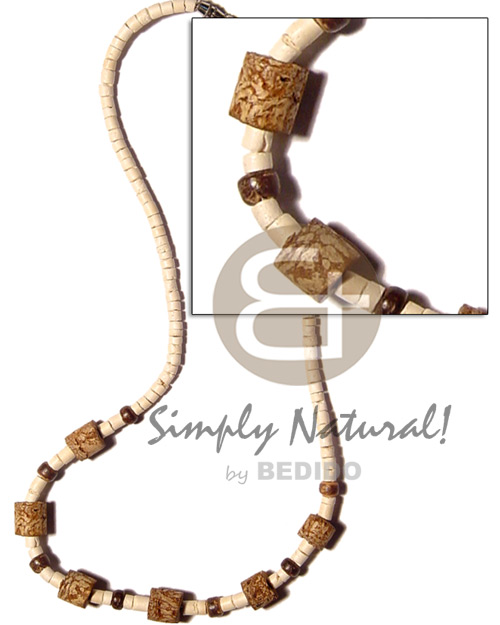 2-3mm coco heishe bleached  mahogany - Coco Necklace