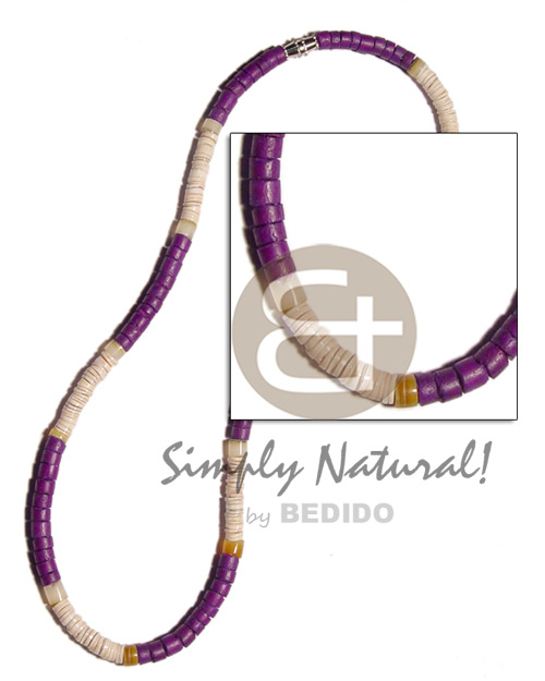 Pink luhuanus heishe violet Coco Necklace