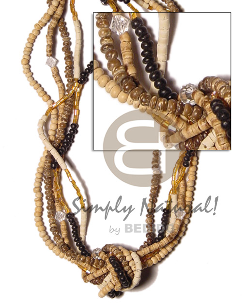 hand made 5 rows 2-3m coco pokalet 2-3heishe Coco Necklace