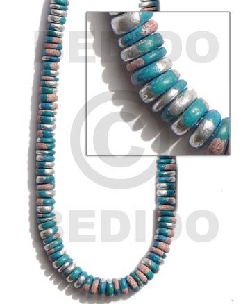 4-5mm coco Pokalet. sky blue  splashing - Coco Pokalet Beads