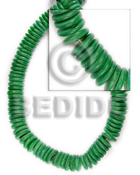 hand made 7-8 mm green coco pokalet Coco Pokalet Beads