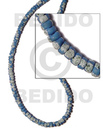 4-5mm coco Pokalet. blue  splashing - Coco Pokalet Beads