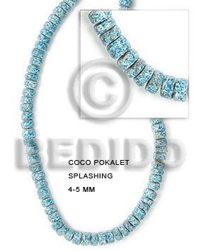 hand made 4-5 coco pokalet. marblized aqua Coco Splashing Beads