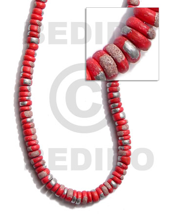 4-5mm coco Pokalet. red  splashing - Coco Splashing Beads