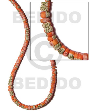 4-5mm coco Pokalet. orange  splashing - Coco Splashing Beads