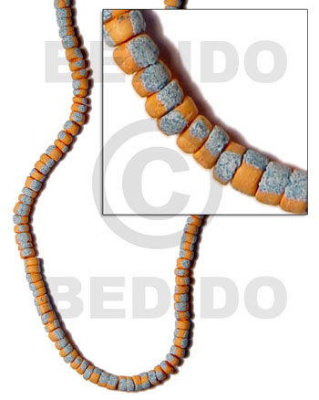 hand made 4-5mm coco pokalet. orange Coco Splashing Beads