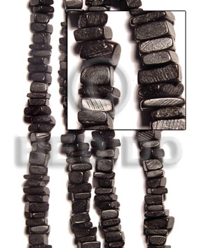 Black coco square cut 6x6mm Coco Square Cut Beads