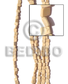 Coco square cut topdrill bleached Coco Square Cut Beads