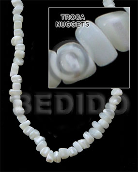 hand made Troca nuggets Crazy Cut Shell Beads