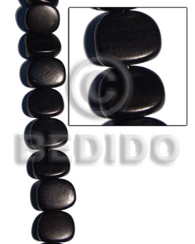 camagong black slice melon 22x27x12mm - Dice & Sided Wood Beads