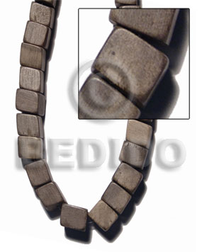 "greywood" slide cube 12mmx12mm Dice & Sided Wood Beads