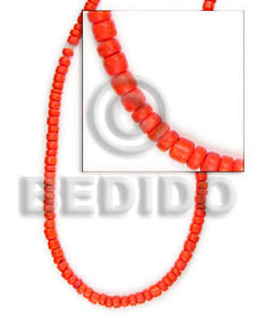 hand made 4-5 mm red orange coco Dyed colored Coco beads
