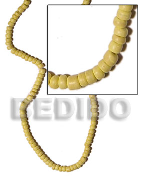 hand made 4-5mm subdued yellow coco pokalet Dyed colored Coco beads