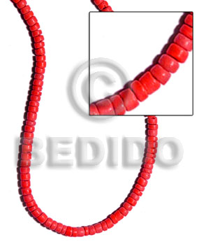 hand made 4-5mm red coco pokalet Dyed colored Coco beads