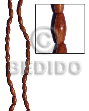 bayong football 6mmx15mm - Football & Cylinder Wood Beads