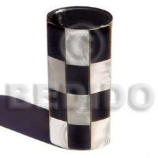 checkered lighter case inlaid  troca and black tab shell - Gifts & Home Table Decor Set