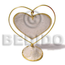 hand made Capiz dangling heart 65mmx80mm35mm Gifts & Home Table Decor Set