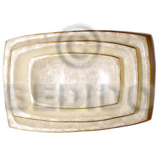 Rectangular capiz plate 3 pc. Gifts & Home Table Decor Set