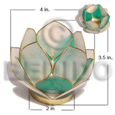 hand made Lotus candle holder green white capiz Gifts & Home Table Decor Set