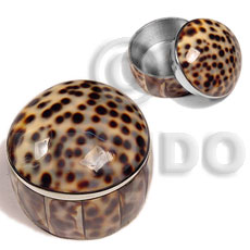 stainless metal round  casing   inlaid cowrie shells - Gifts & Home Table Decor Set