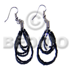 Dangling Looped Black Cut Beads