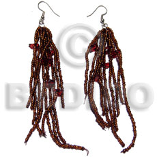 Dangling brown glass beads Glass Beads Earrings