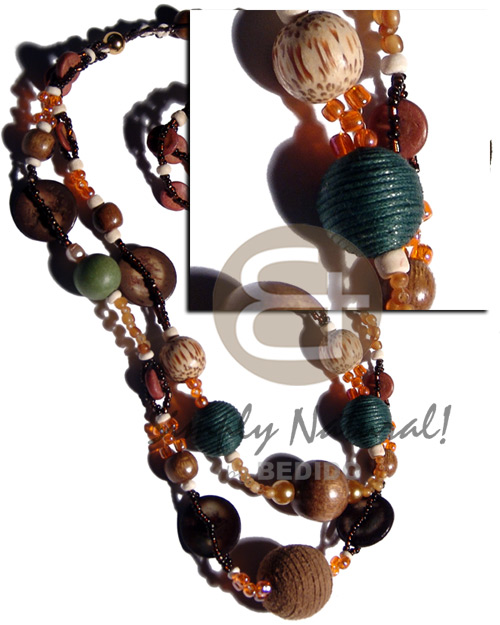 hand made 2 layers glass beads Glass Beads Necklace