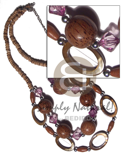 hand made 4-4mm coco natural tiger Graduated Necklace