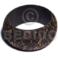 Natural wood bangle in black Hand Painted Bangles