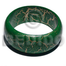 hand made Natural wood bangle in green Hand Painted Bangles