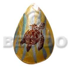 Teardrop 45mm mop handpainted Hand Painted Pendants