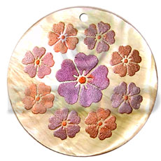 Round 40mm mop handpainted Hand Painted Pendants