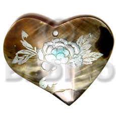 Heart 50mm Blacklip Handpainted