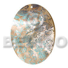 Oval 50mm kabibe shell Hand Painted Pendants