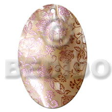 Oval 50mm kabibe shell Hand Painted Pendants